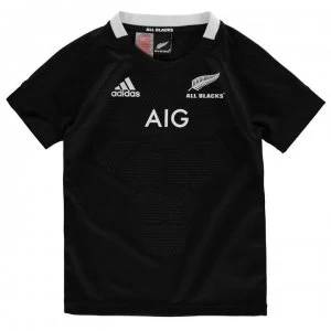 Image of adidas New Zealand All Blacks Rugby Shirt 2018 2019 Junior - Black