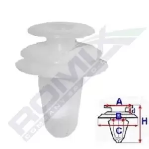 Image of ROMIX Clip B23156 TOYOTA,MAZDA,Yaris Schragheck (_P9_),AVENSIS Kombi (T25),COROLLA Verso (ZER_, ZZE12_, R1_),AYGO (WNB1_, KGB1_)