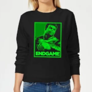 Image of Avengers Endgame Hulk Poster Womens Sweatshirt - Black - M
