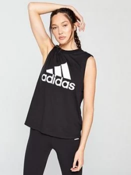 Image of adidas Logo Tank - Black, Size 2Xs, Women