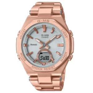 Image of Casio G-Shock Baby G Quartz Silver Dial Rose Gold PVD Bracelet Resin Ladies Watch MSG-B100DG-4AER