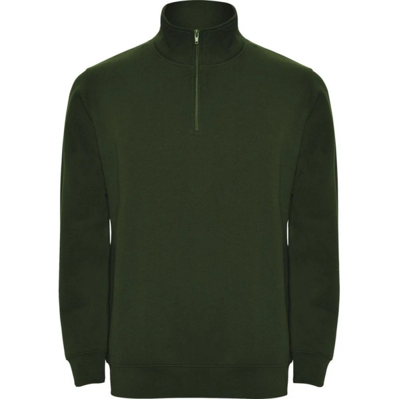 Image of ROLY ROLY Men Aneto Quarter Zip Sweatshirt in Bottle Green Size: Small Bottle Green S Male 5063527251534