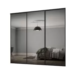Image of Spacepro Classic Mirrored 3 Door Sliding Wardrobe Door Kit (H)2260mm (W)2216mm