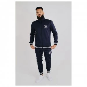 Image of Fresh Ego Kid Mens Polyester Tracksuit Top - Navy/White