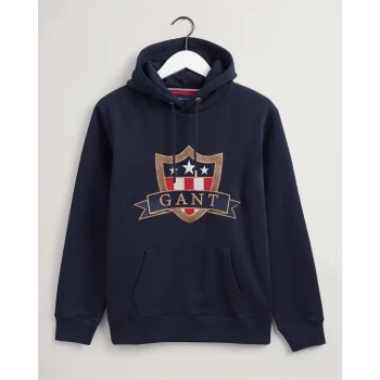 Image of Gant Banner Hoodie Mens - Evening 433