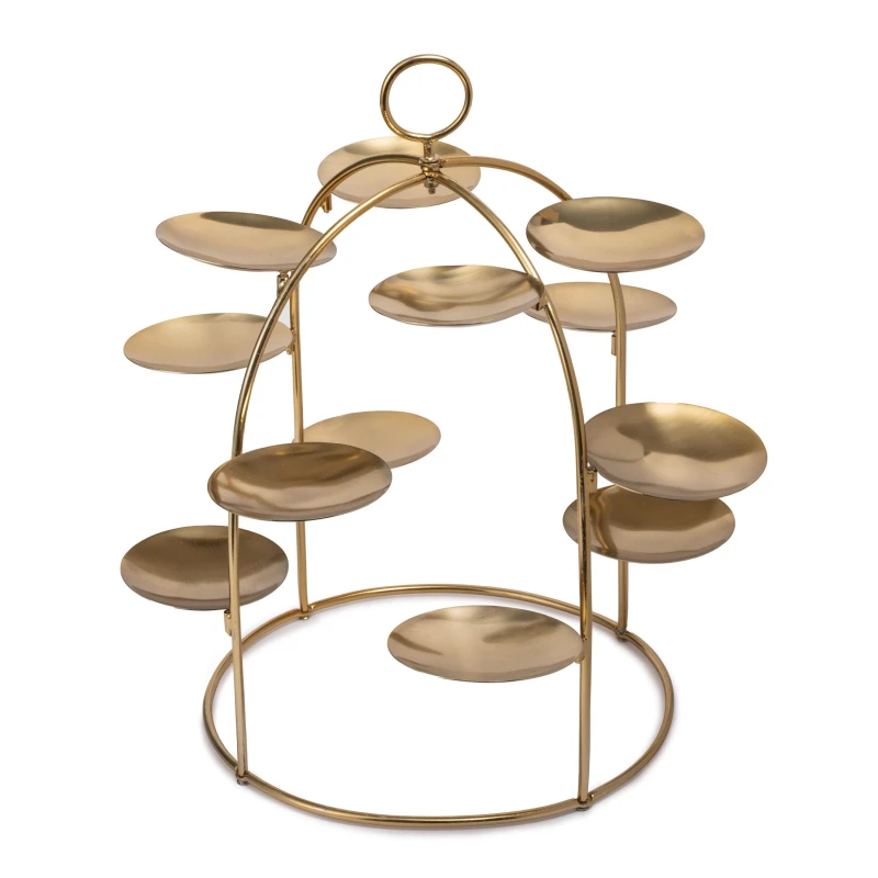 Image of Artesa Brass Canape Serving Tree / Cake Stand Gold unisex 40x4.3x30