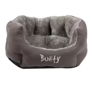 Image of Polar Dog Bed Soft Washable Fleece Fur Cushion Warm Luxury Oval Pet Basket - Grey - Medium - Bunty