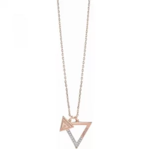 Image of Ladies Guess Rose Gold Plated Iconic 3Angles Necklace