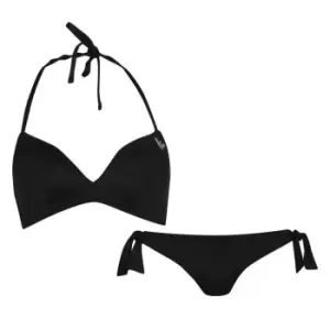 Image of Emporio Armani Triangle Logo Bikini - Black