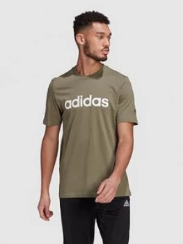 Image of adidas Plus Size Linear Logo T-Shirt, Green, Size 2XL, Men