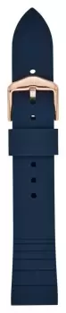 Image of Fossil S181370 Navy Silicone Strap 18mm Rose Gold-Tone Watch