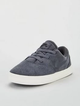 Image of Nike SB Check Suede Infant Trainers Dark Grey Dark Grey Size 5