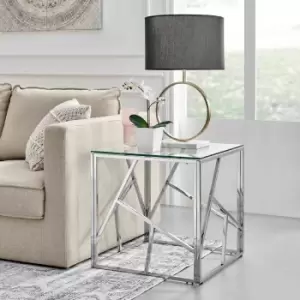 Image of Furniture Box Amalfi Silver Chrome Side Table