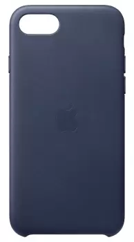 Image of Apple iPhone SE 2nd Gen Leather Case Midnight Blue MXYN2ZM/A