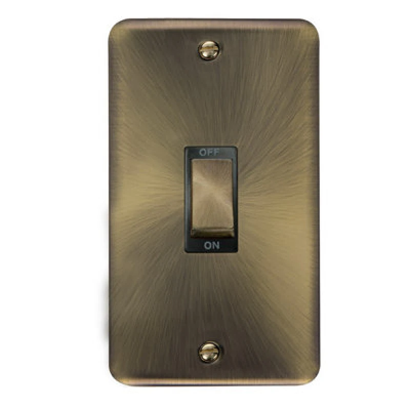 Image of SE Home Curved Antique Brass 2 Gang Ingot Size 45A Switch Gold