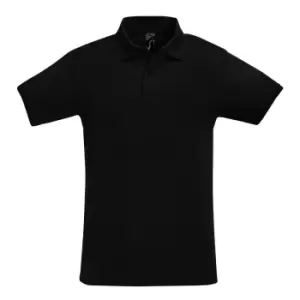 Image of SOLS Mens Perfect Pique Short Sleeve Polo Shirt (M) (Black)