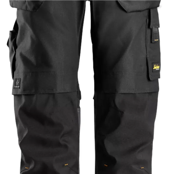 Image of Snickers AllroundWork Canvas+ Stretch Work Trousers+ Holster Pockets - Black - 252