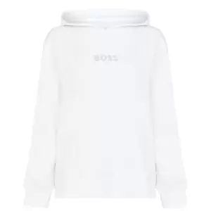 Image of Boss Diamante Logo Hoodie - White