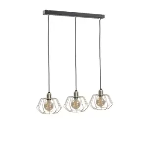 Image of Laya Bar Pendant Ceiling Light Gold, 62cm, 3x E27