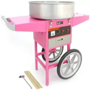 Image of KuKoo Commercial Cotton Candy Floss Machine & Cart / 500 candy - Pink