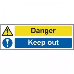 Image of Danger Keep Out’ Sign; Self-Adhesive Vinyl 300mm x 100mm