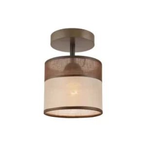 Image of Andrea Cylindrical Ceiling Light With Fabric Shade Sonoma, 1x E27