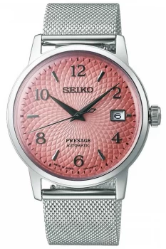 Image of Seiko Limited Edition Presage Steel Mesh Bracelet Pink Watch