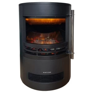Image of Daewoo Round Flame Effect Stove Heater - Black