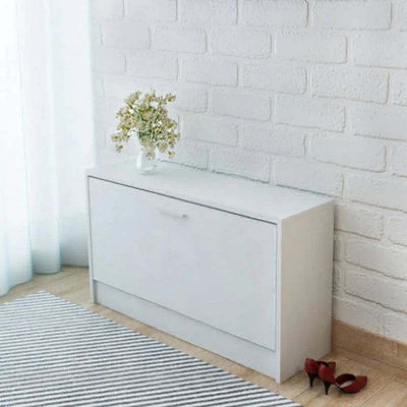 Image of Vidaxl Shoe Storage Bench White 80X24X45 Cm