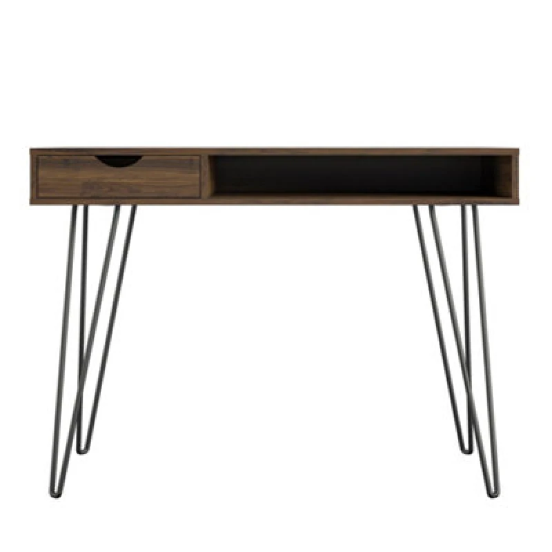 Image of Novogratz Ng Concord Desk With Storage Walnut, Brown 2421222COMNUK