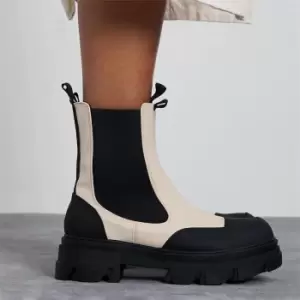 Image of I Saw It First Chunky Colourblock Chelsea Boots - Brown