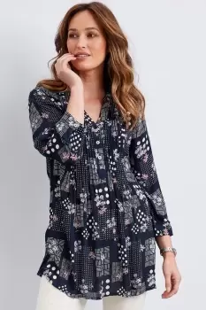 Image of Romantic Printed Crinkle Tunic