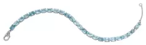 Image of Elements Gold GB476T 9k White Gold Blue Topaz Tennis Jewellery