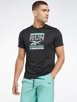 Image of Reebok Running Graphic T-Shirt, White Size M Men