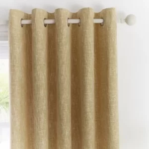 Image of Appletree Loft Boucle Ochre Eyelet Curtains Ochre