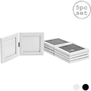 Image of Nicola Spring - Folding 2 Photo Frames - 4 x 4' - White - Pack of 5