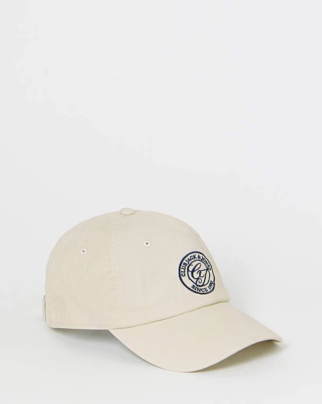 Image of jack & jones Jack & Jones Soft Base Club Logo Cap Cream - JACK & JONES - Size: ONE SIZE Cream Male ONE SIZE JA02201