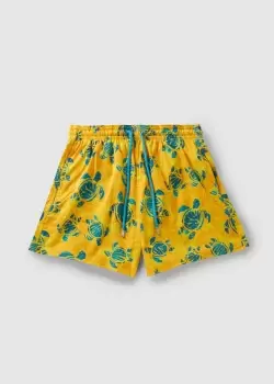 Image of Vilebrequin Mens Moorise Swim Shorts In Yellow