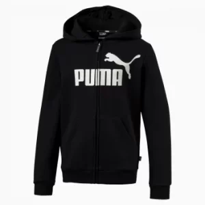 Image of PUMA Essentials Hooded Boys' Jacket, Cotton Black, size 5-6 Youth, Clothing