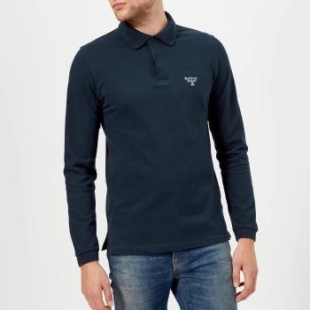 Image of Barbour Mens Beacon Long Sleeve Polo Shirt - Navy - M
