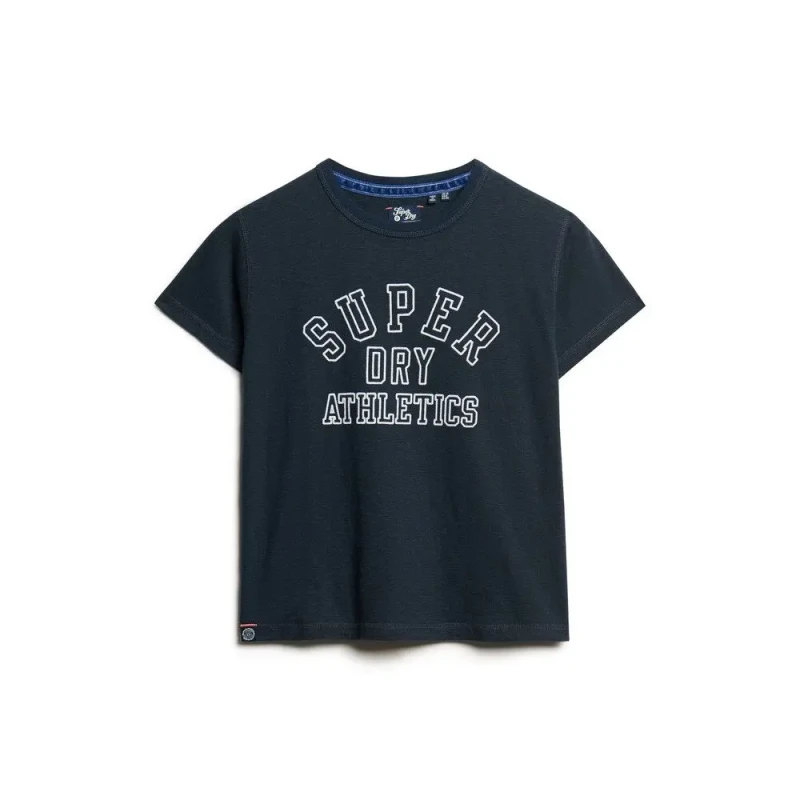 Image of Superdry Womens fitted T-Shirt Superdry Athletic Essentials Bleu Female S