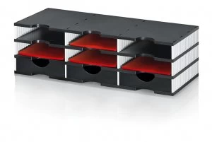 Image of Styrodoc Duo Set 9 Compatments BK/GY 3 Drawers