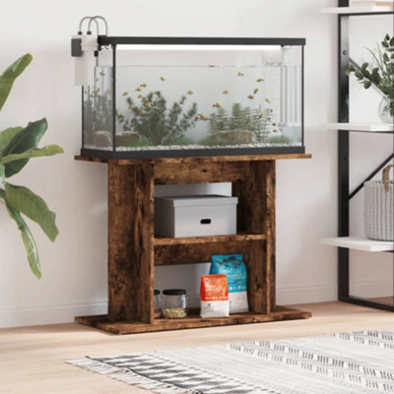Image of VIDAXL Aquarium Stand Smoked Oak 80x35x60cm Engineered Wood Vidaxl 8720845417826