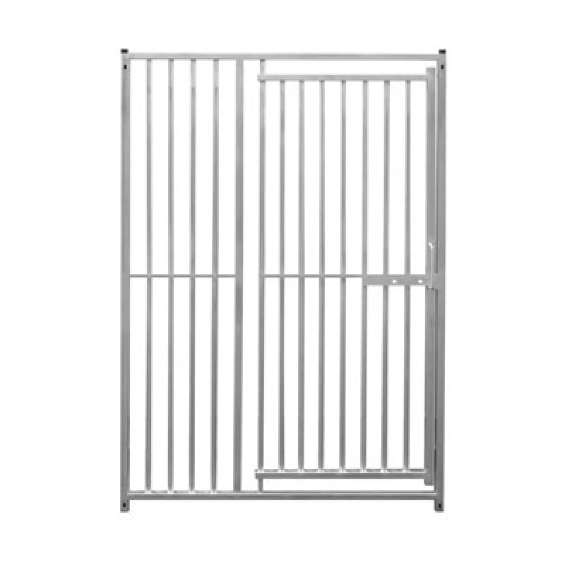 Image of Monstershop 1.5m Dog Run Panel With Door - 8cm Bar Spacing Silver