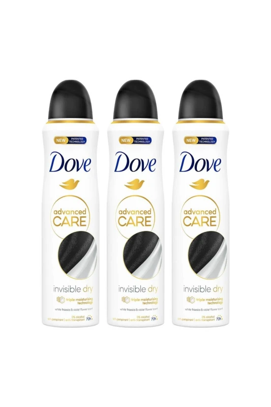 Image of Dove 'Antiperspirant' Advanced Care 72H Deodorant for Women, 3x 150ml White