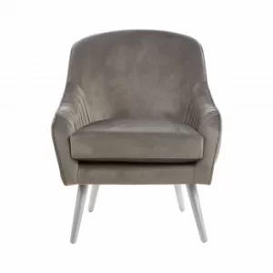 Image of Interiors by PH Velvet Armchair with Silver Finish Wood Legs, Mustard
