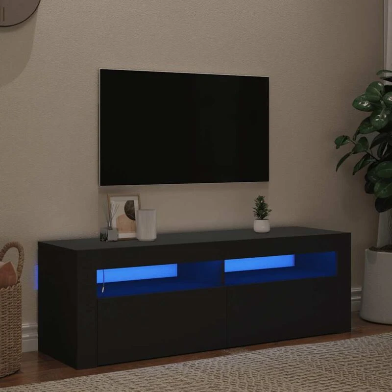 Image of VIDAXL TV Cabinet with LED Lights Black 120x35x40cm Vidaxl 8720286217214