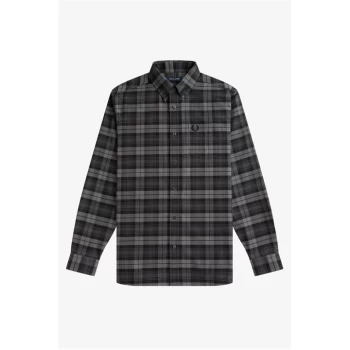 Image of Fred Perry Tartan Shirt - Black 102