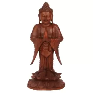 Image of Light Wooden Standing Buddha Ornament