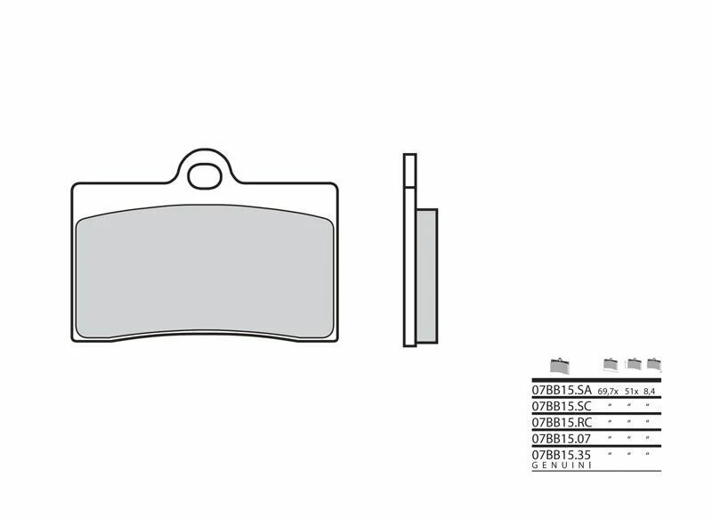 Image of Brembo S.p.A. Street Sintered Metal Brake pads - 07BB15SA